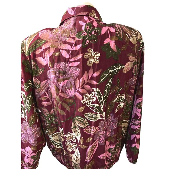 Vintage Seventies Cottage Core Windbreaker Sz M Petite Womens by Blair Floral Bu - Picture 6 of 8